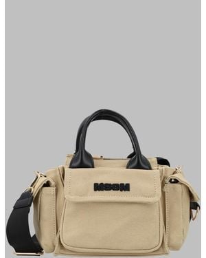 MSGM Mini Eco-Friendly Handbag For Girls - Natural