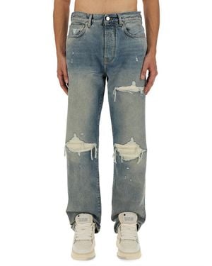 Amiri Suede Straight Mx1 Jeans - Blue