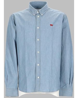 Maison Kitsuné Maison Kitsuné Camicia "Profile Fox" - Blue