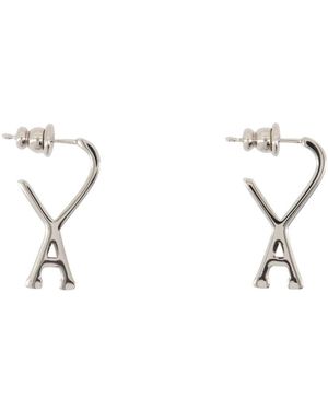 Ami Paris Zilveren Metalen Oorbellen - Metallic