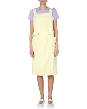 KENZO Square Neck Midi Dress - Yellow