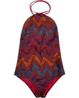 Feel me fab Keywest Printed One Piece Swimsuit - Red