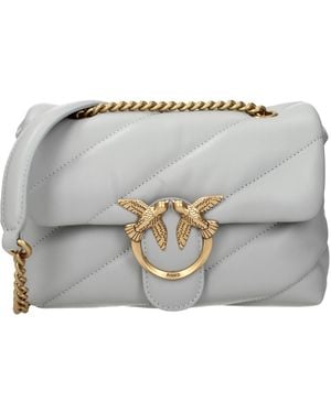Pinko Love Puff Shoulder Bags Leather/Pearl - Grey