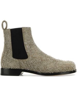 Loewe Khaki Suede Campo Chelsea Ankle Boots - Brown