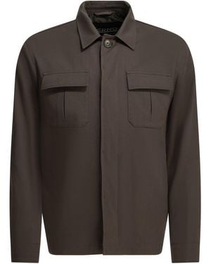 Herno Cotton Overshirt Jacket - Black