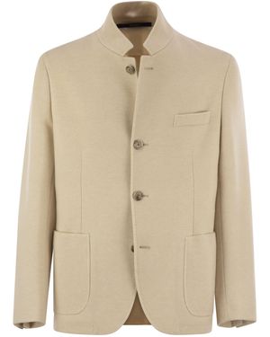Fedeli Damon Double Flanel Cashmere Blazer - Natural
