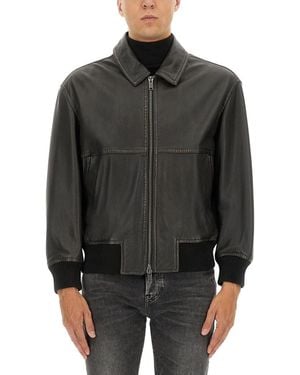 BOSS Leather Jacket - Grey