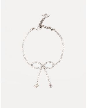 Blumarine Rhinestone Bow Choker con logotipo - Neutro
