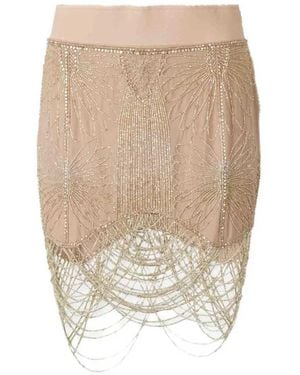 The Attico Minifalda Petite Chandelier Con Cuentas - Blanco