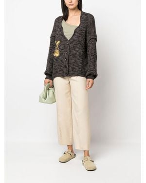VITELLI Bestickter Cardigan - Schwarz