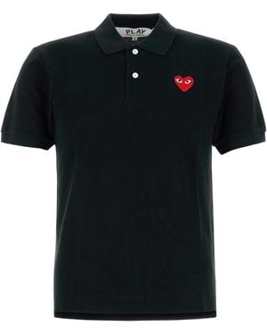 COMME DES GARÇONS PLAY Piquet Polo Shirt - Black