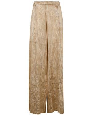 Avant Toi Seidenhose mit ausgestelltem Bein - Natur