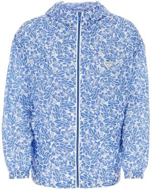 Prada Printed Re-Nylon Windbreaker - Blue