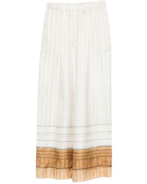 Alysi Striped Trousers - White