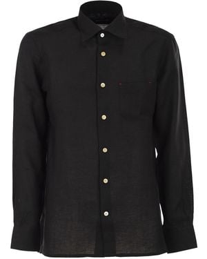 Kiton Tailored Linen Shirt - Black