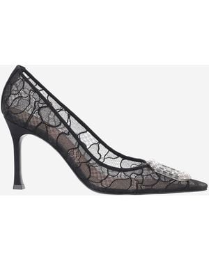 AMINA MUADDI Camelia Lace Pumps - Metallic