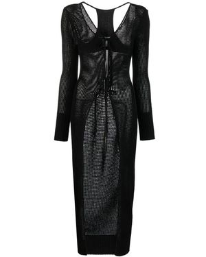 ANDREA ADAMO Brei Long Cardigan - Zwart