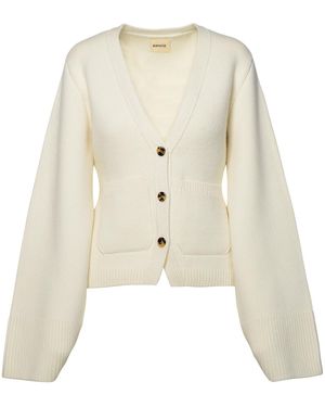 KHAITE 'Scarlet' Ivory Cashmere Cardigan - Natur