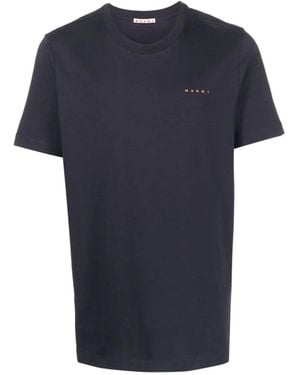 Marni Cotton Logo T -Shirt - Blau