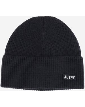 Autry Wool Beanie With Logo - Blue