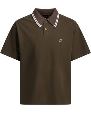 Needles Naaldenpoloshirt Met Knopen En Logo - Groen