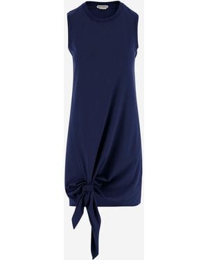 JW Anderson Vestido de algodón con bajo anudado de Jw Anderson - Azul