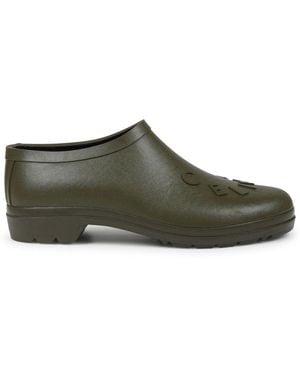 Celine Garden Logo Rubber Zoccolo Flats - Green