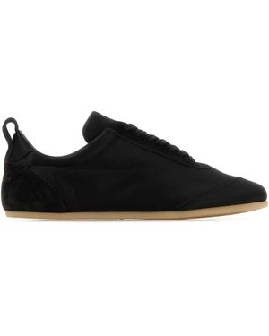 Jil Sander Satin And Suede Trainers - Black