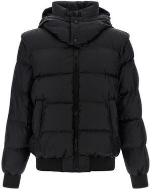 Balmain 'monogram Pb Labirinto' Down Jacket - Black