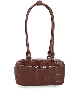 Self-Portrait Bag With Crocodile Effect - Brown