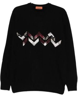 Missoni Wool Sweater With Zigzag Detail - Black