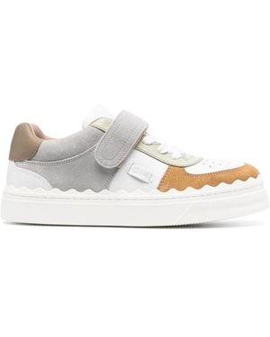 Chloé Lauren Leather & Suede Trainer - White