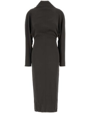 Giorgio Armani Dark Stretch Crepe Dress - Black