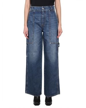 Stella McCartney High-Waisted Utility Wide-Leg Jeans - Blue
