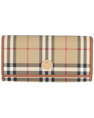 Burberry Continental Check Mini Wallet - Natural