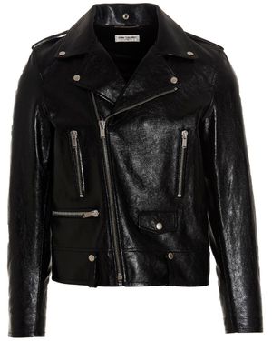Saint Laurent Zwarte Klassieke Biker Jack