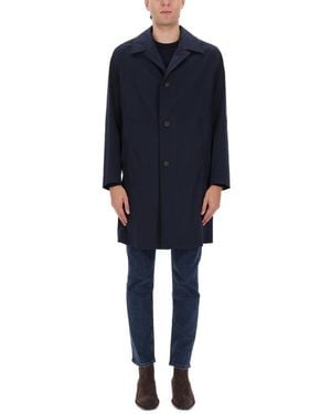 BOSS Cotton Blend Trench - Blue