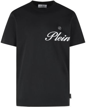 Philipp Plein 'Signature' schwarzes Baumwoll-T-Shirt