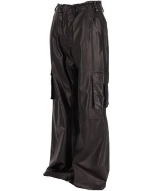 LA ROSE Nappa Leather Cargo Pants - Black