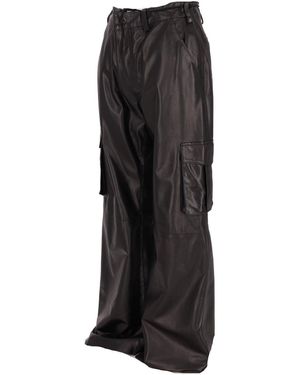 LA ROSE Pantalones cargo de piel de napa - Negro