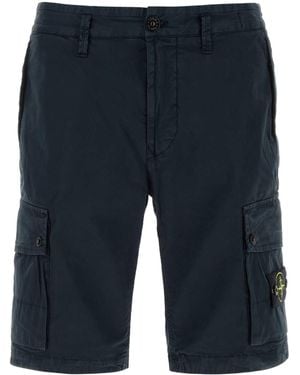 Stone Island Stretch Cotton Bermuda Shorts - Blue