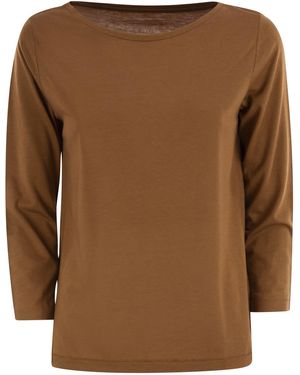 Majestic T-Shirt With 3/4 Sleeves - Brown