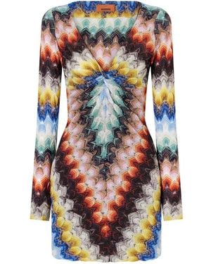 Missoni Metallic Gehaakte Mini-jurk - Meerkleurig