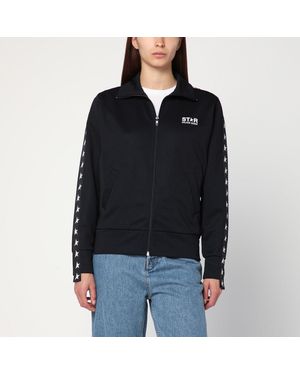 Golden Goose Zip Sweatshirt With Stars - Black