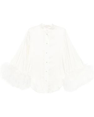 Oséree Bruids Satijnen Shirt Verenkleed - Wit