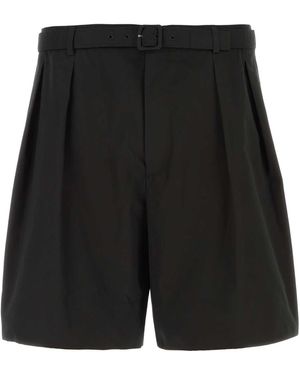 Saint Laurent Black Poplin Bermuda Shorts
