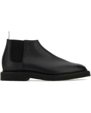 Thom Browne Leather Chelsea Boots - Black