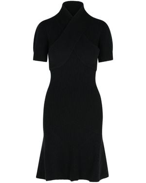 Patou Vestido de mezcla de lana de Merino Black - Negro
