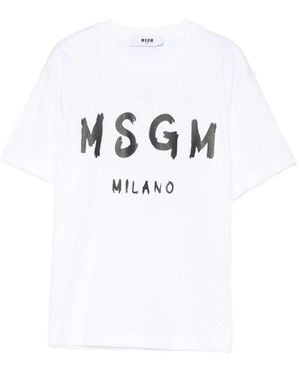 MSGM T Shirt With Logo - White