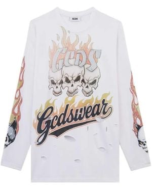 Gcds Long Sleeved T Shirt - White